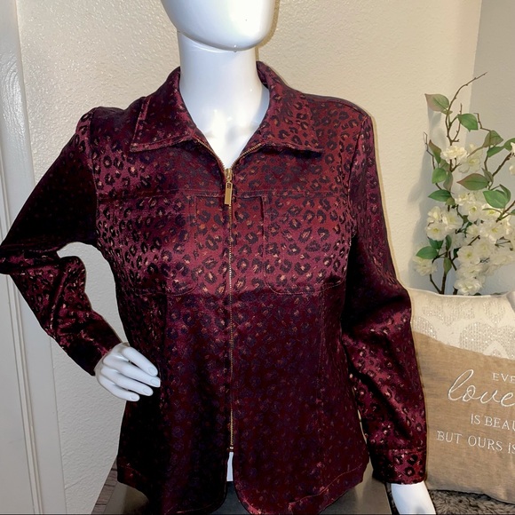 Draper’s & Damons Jackets & Blazers - Maroon Animal Print Jacket